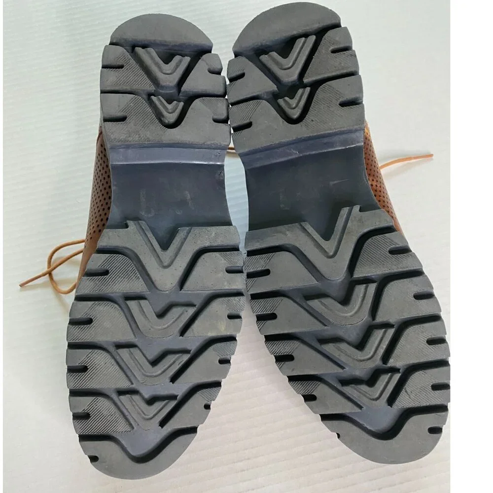 Brantano Men’s Brown Leather Oxford Dress Shoes Size 9 – Perforated Distressed - Picture 7 of 8